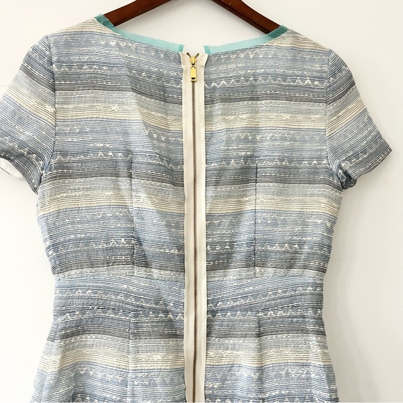 Elie Tahari Glenda Tweed Lace Cocktail Dress White Blue Green Lined Layered US 6 - Picture 8 of 12